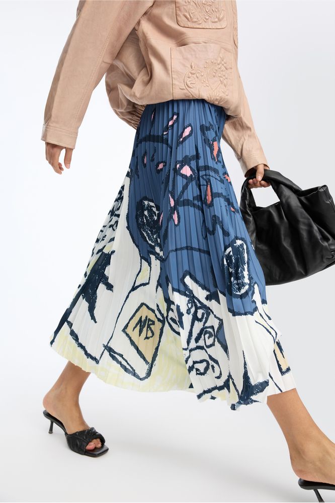 Munthe Charming Skirt Print Blue