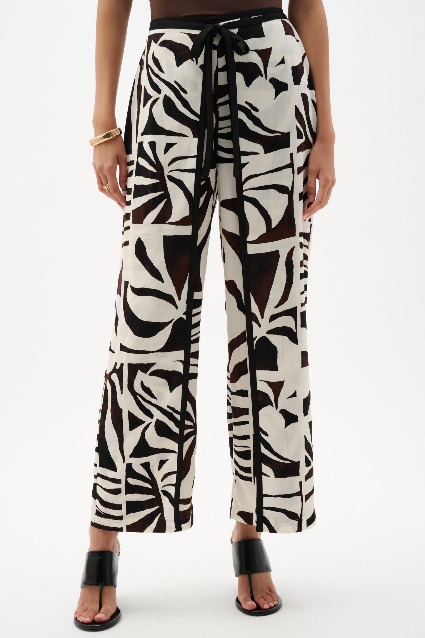 Joseph Ribkoff Tropical Print Wide Leg Beige/Multi
