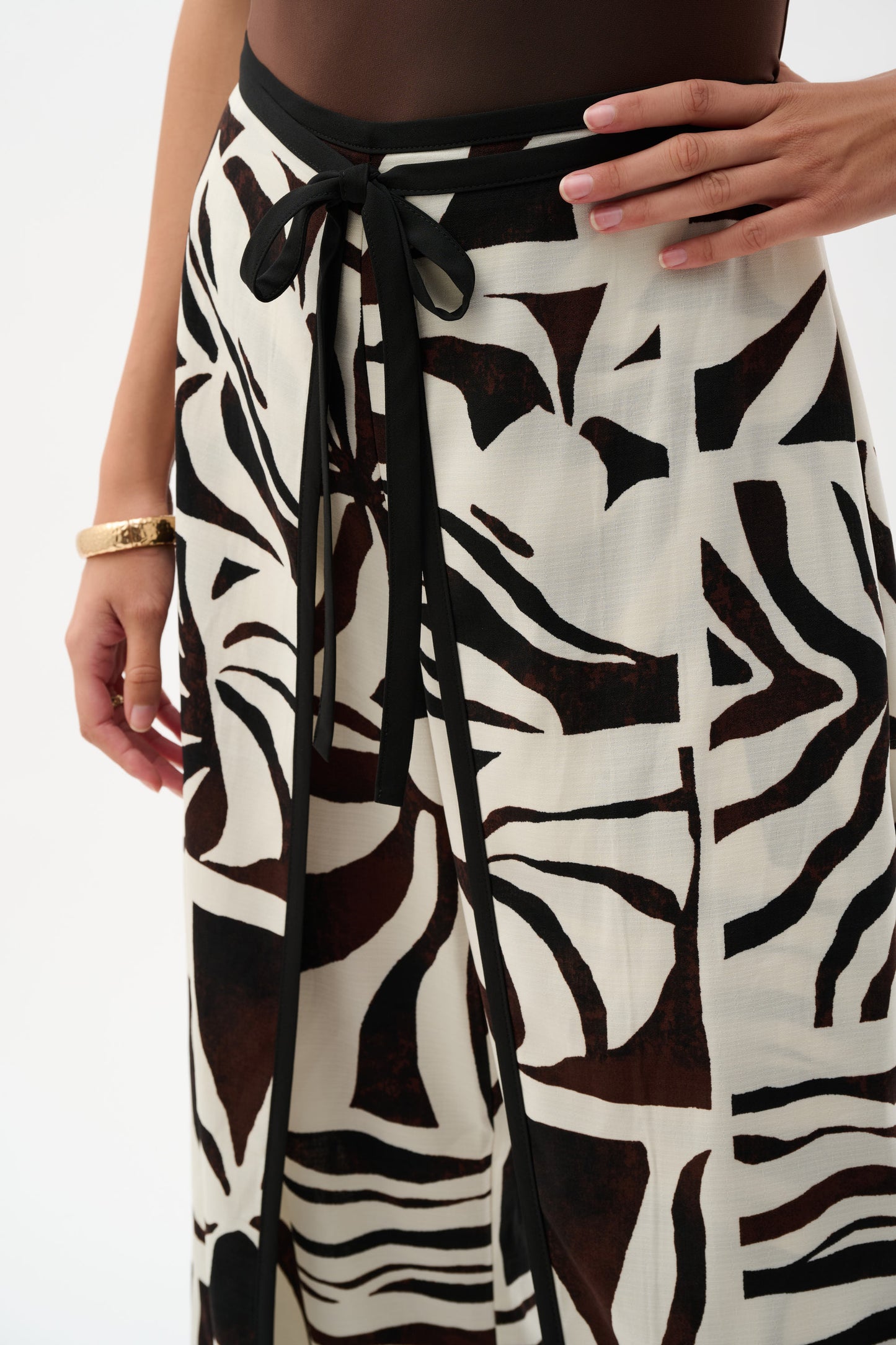 Joseph Ribkoff Tropical Print Wide Leg Beige/Multi