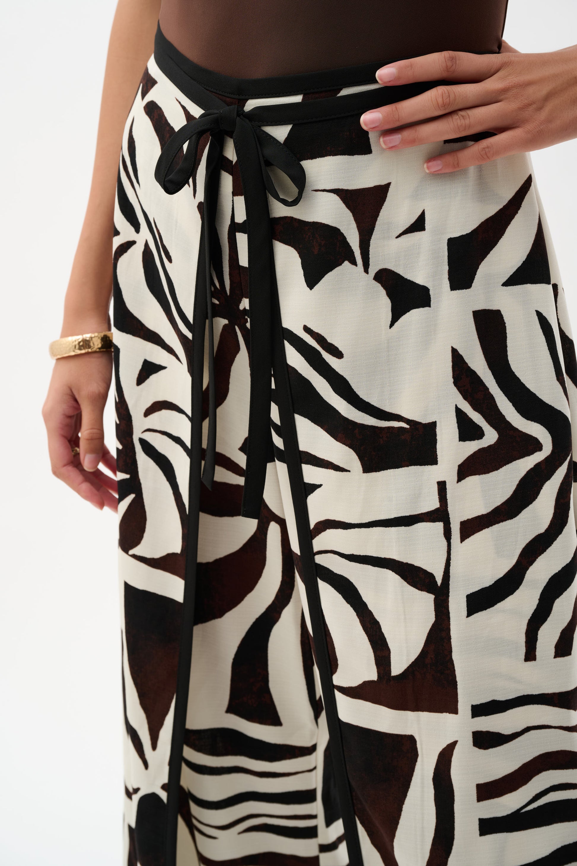 Joseph Ribkoff Tropical Print Wide Leg Beige/Multi