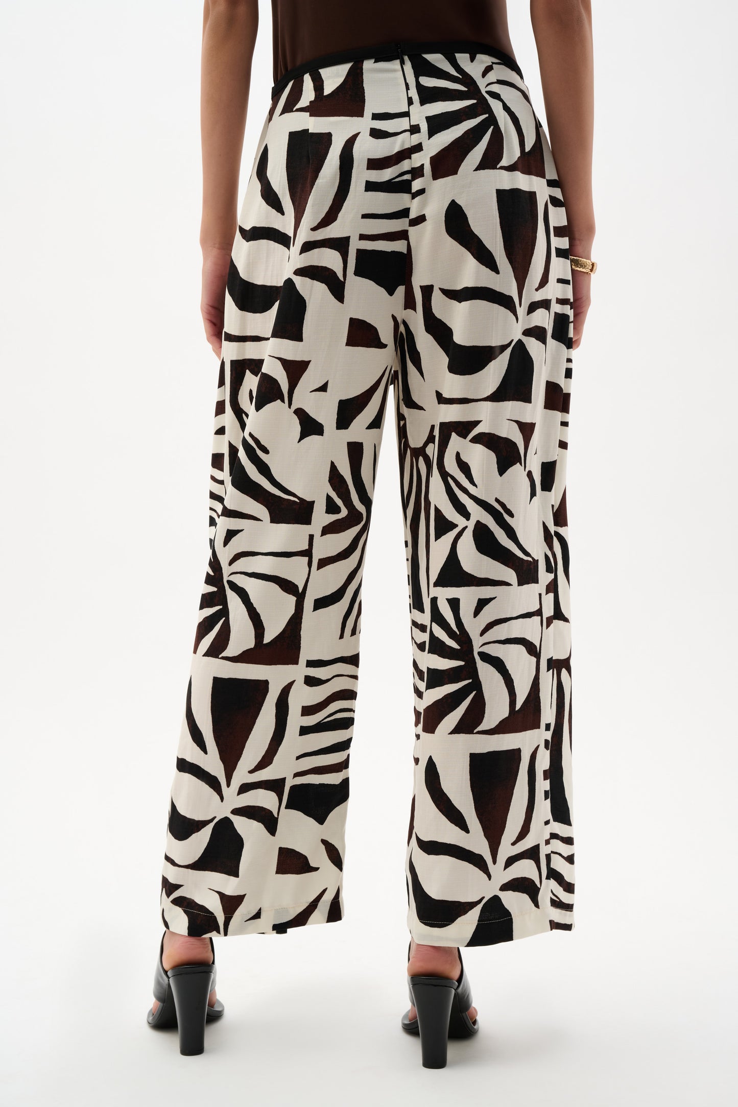 Joseph Ribkoff Tropical Print Wide Leg Beige/Multi