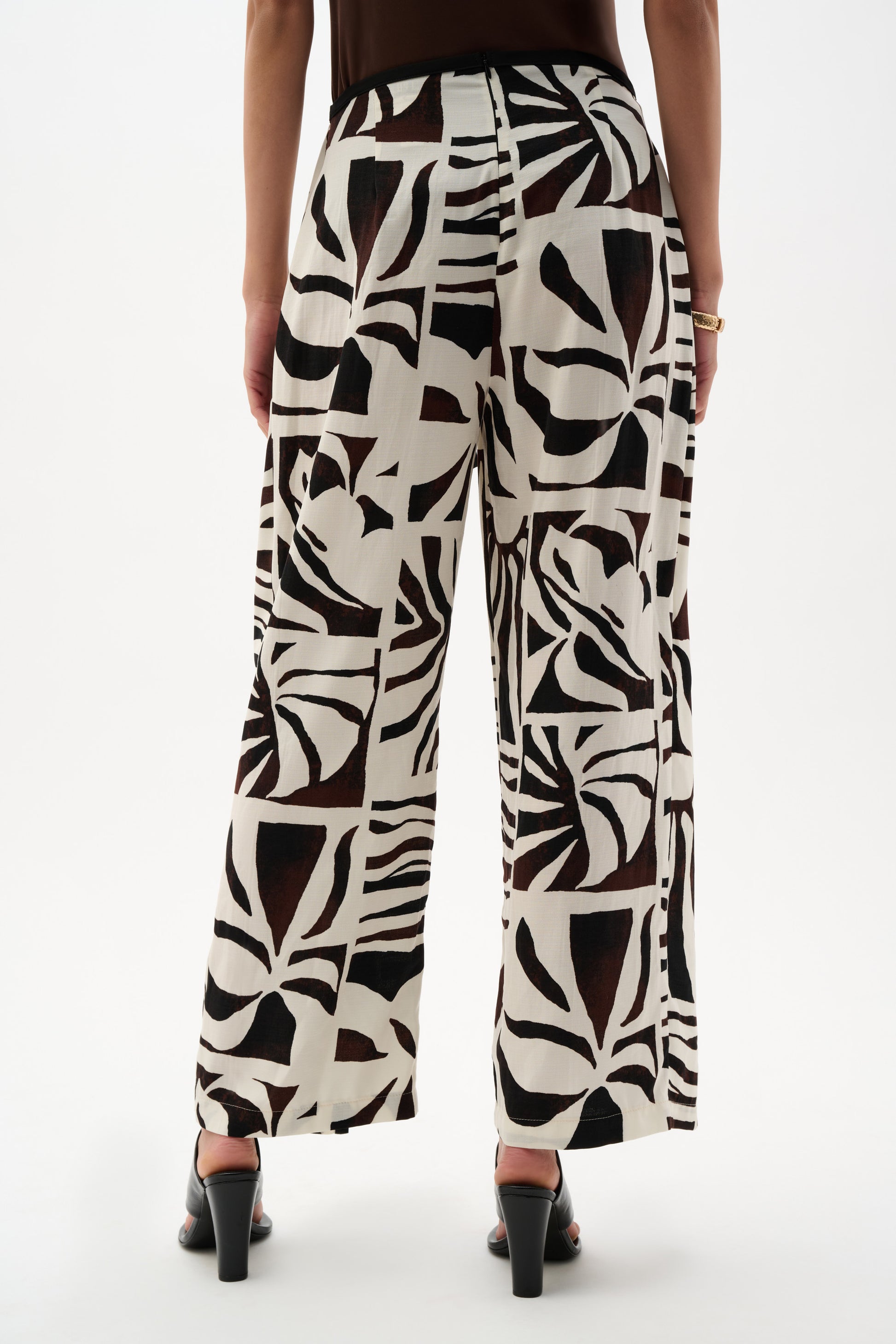 Joseph Ribkoff Tropical Print Wide Leg Beige/Multi