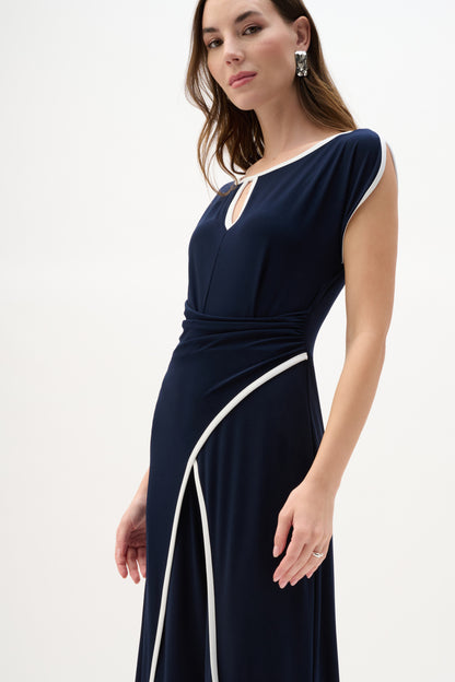 Joseph Ribkoff Culotte Jumpsuit Midnight Blue/Vanilla