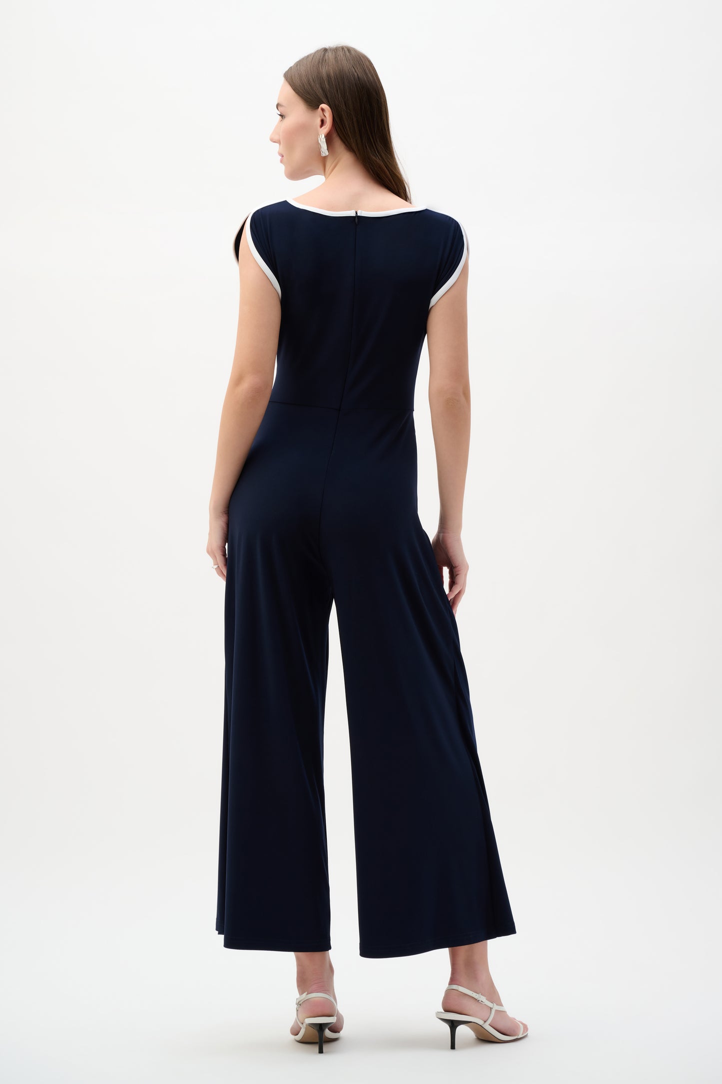 Joseph Ribkoff Culotte Jumpsuit Midnight Blue/Vanilla