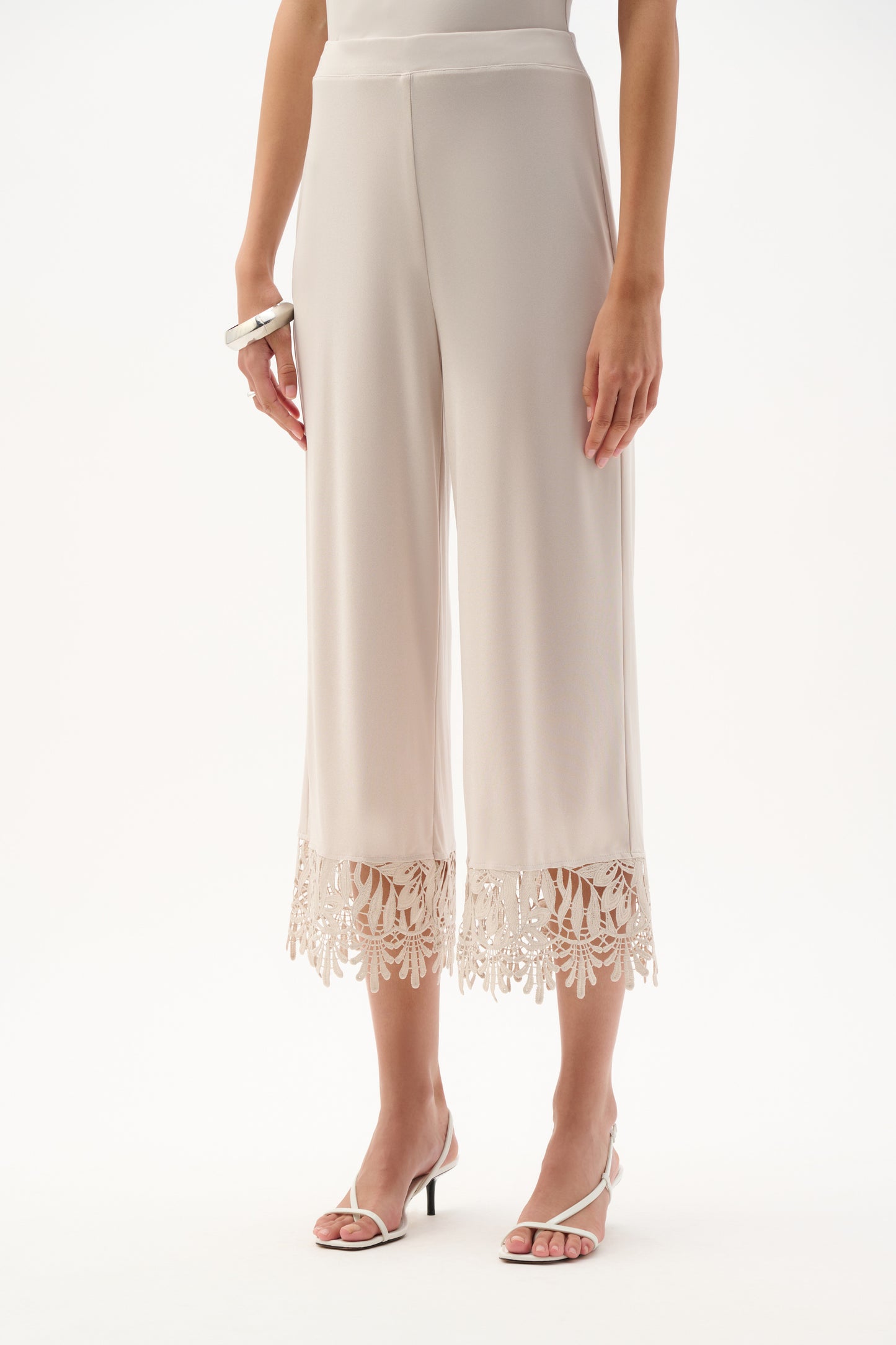 Joseph Ribkoff Lace Hem Culotte Moonstone