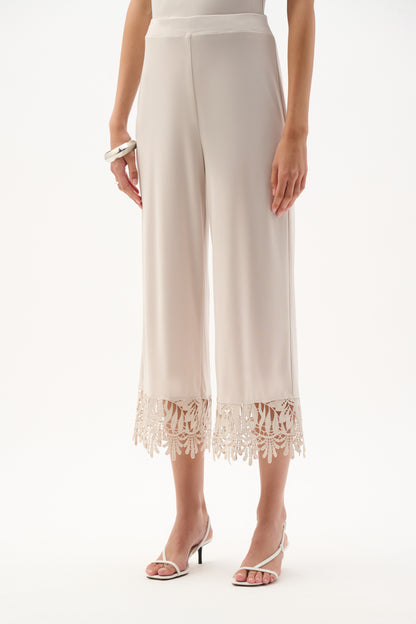 Joseph Ribkoff Lace Hem Culotte Moonstone
