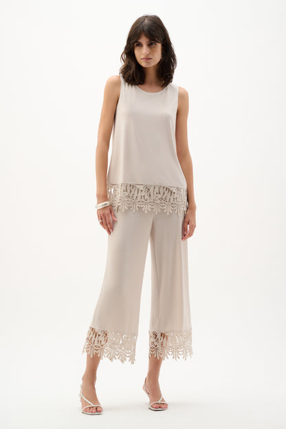 Joseph Ribkoff Lace Hem Culotte Moonstone