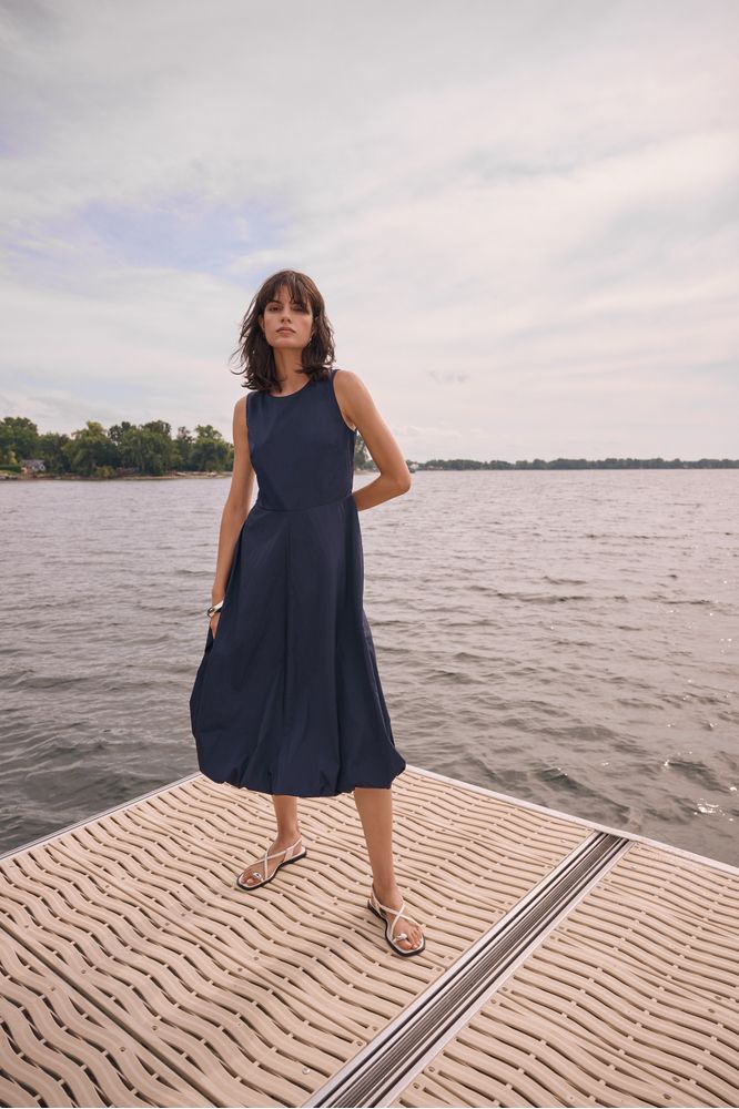 Joseph Ribkoff Dress With Bubble Skirt - Midnight Blue | Alana Interiors