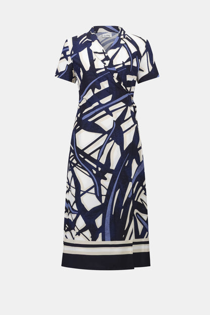 Joseph Ribkoff  Abstract Print Shirt Dress Vanilla/Multi