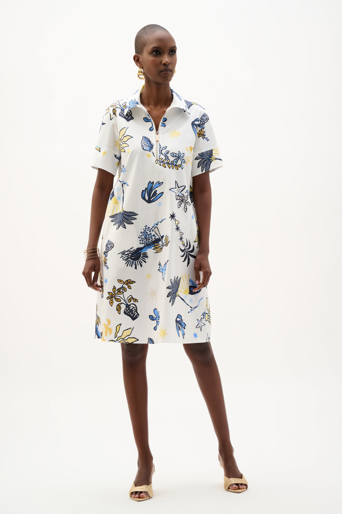 Joseph Ribkoff Tropical Print Dress Vanilla/Multi