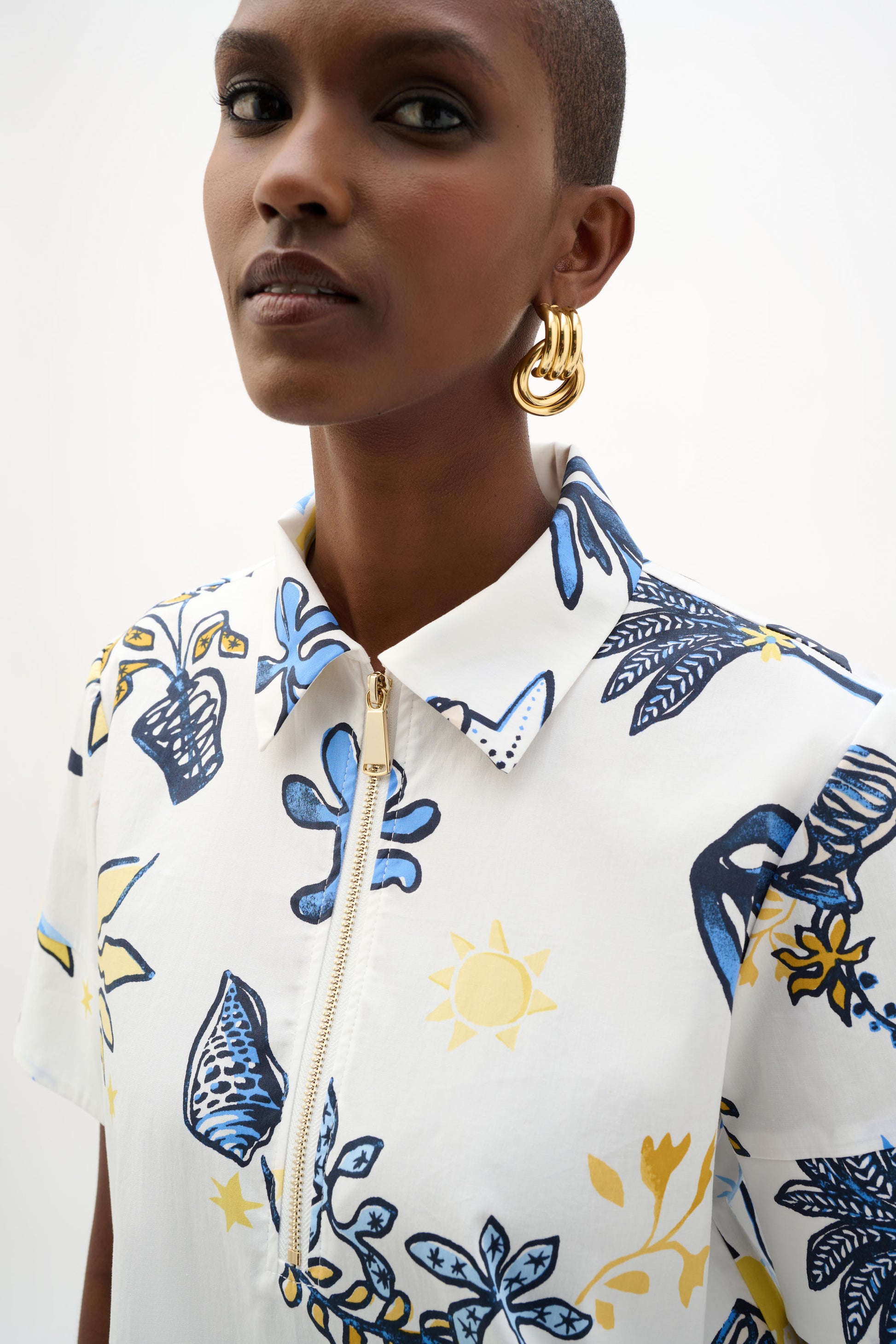 Joseph Ribkoff Tropical Print Dress Vanilla/Multi