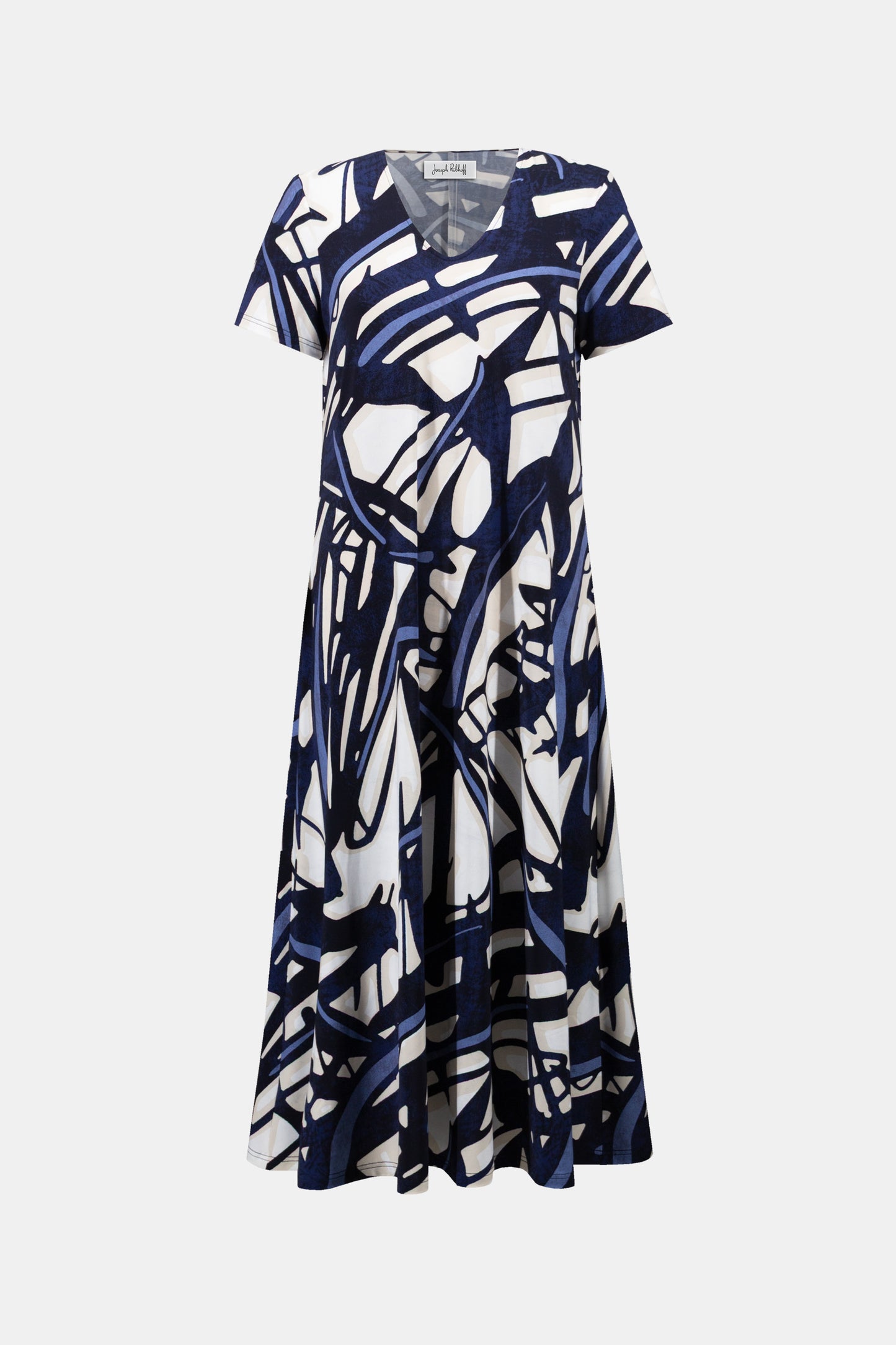 Joseph Ribkoff Abstract Print Trapeze Dress -Vanilla/Multi