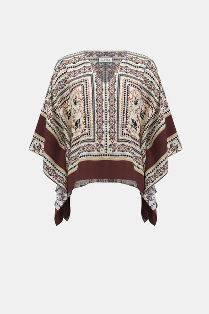 Joseph Ribkoff  Printed Poncho Top Beige/Multi