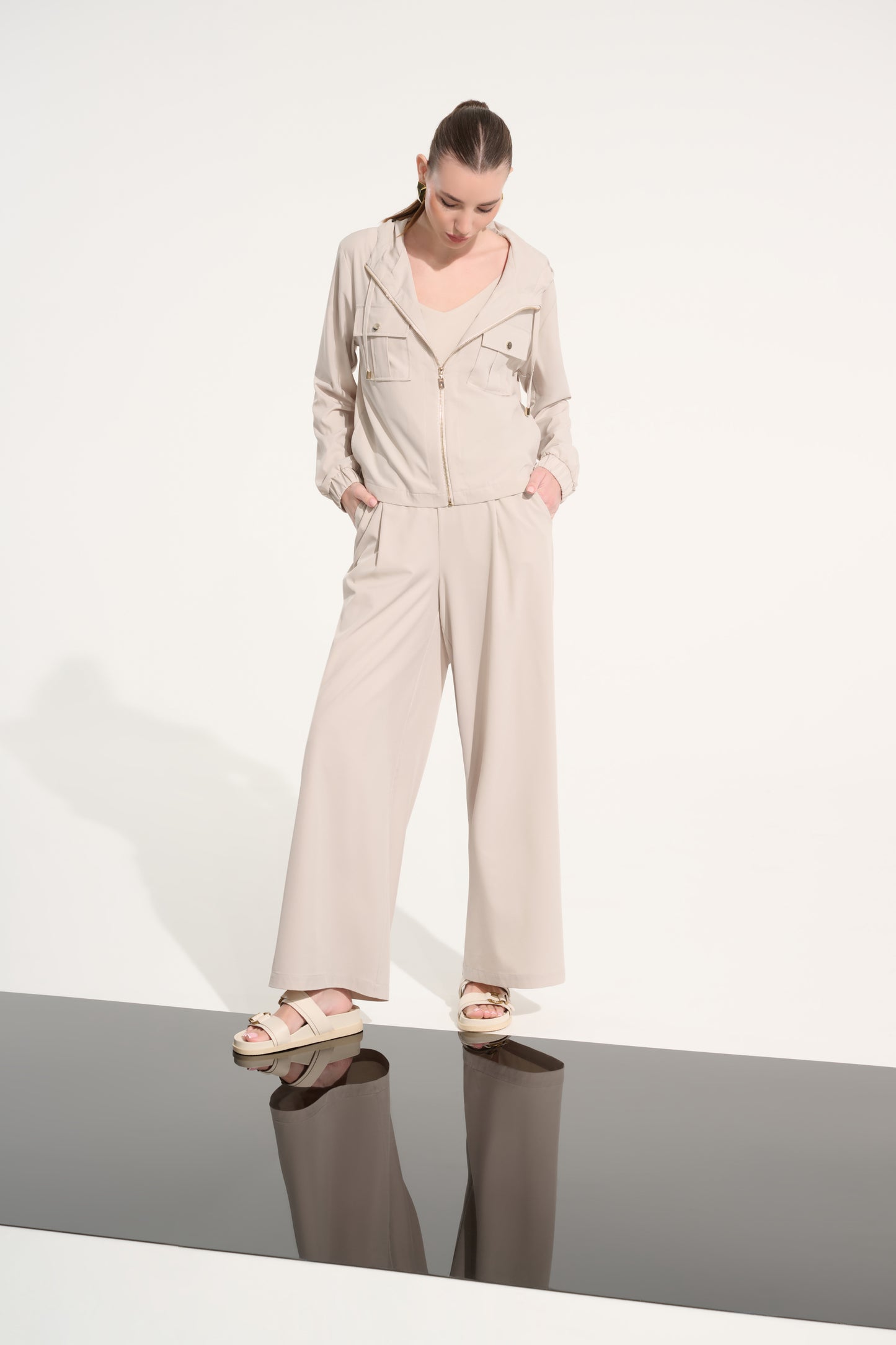 Joseph Ribkoff Pull-On Wide Leg Trouser Moonstone