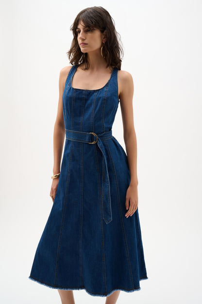 Joseph Ribkoff Denim Midi Dress - Denim Medium Blue