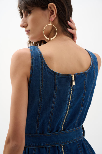 Joseph Ribkoff Denim Midi Dress - Denim Medium Blue