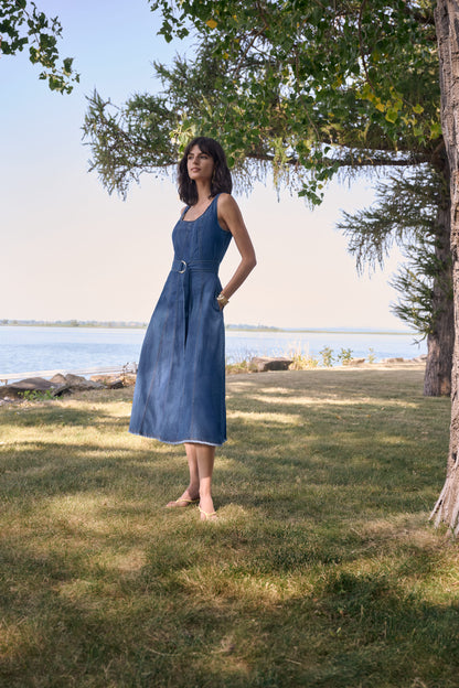 Joseph Ribkoff Denim Midi Dress - Denim Medium Blue