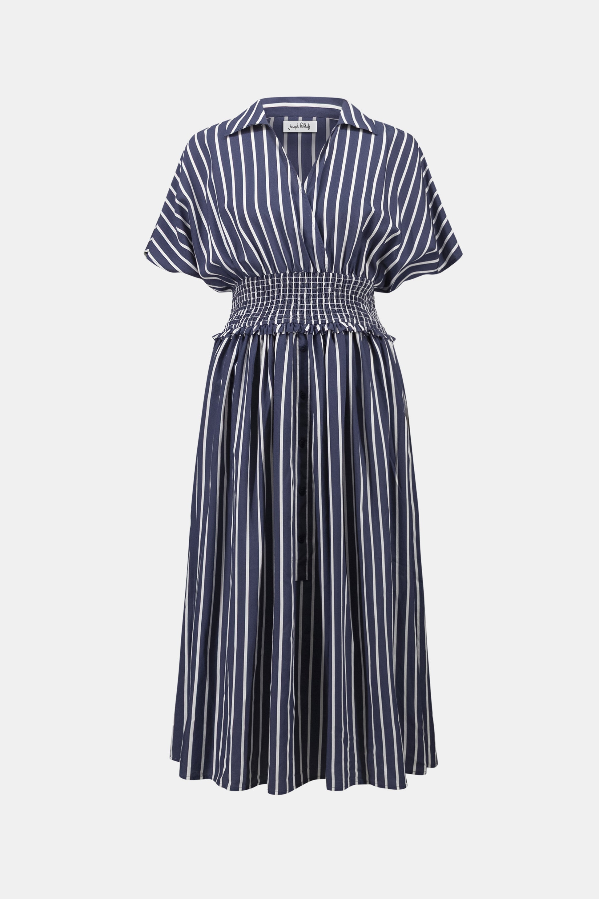 Joseph Ribkoff Poplin Stripe Dress Blue/White