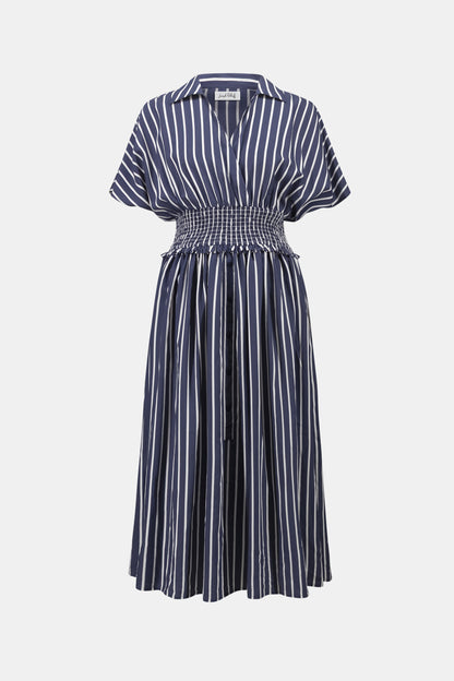 Joseph Ribkoff Poplin Stripe Dress Blue/White