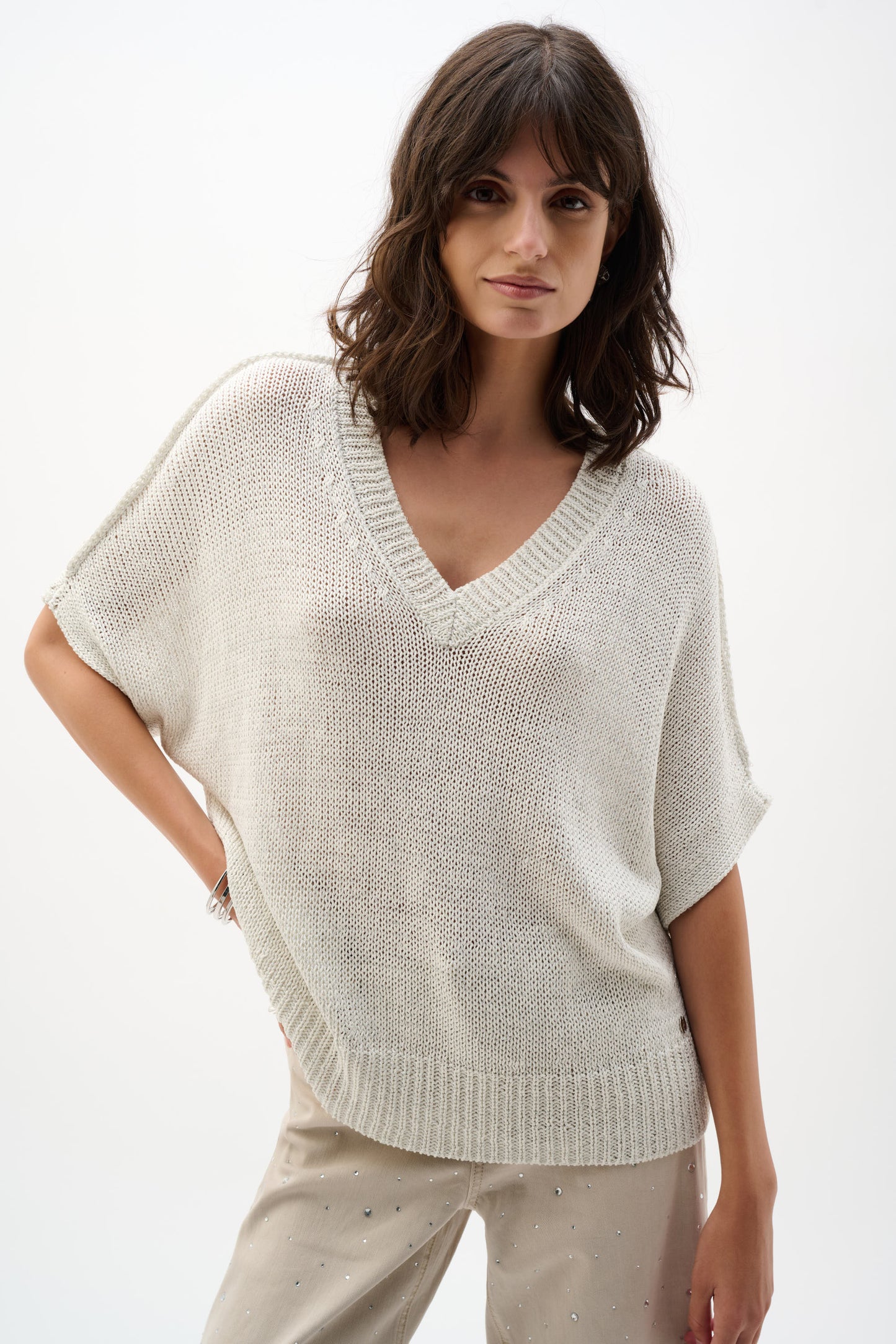 Joseph Ribkoff Relaxed Knit Sweater - Vanilla