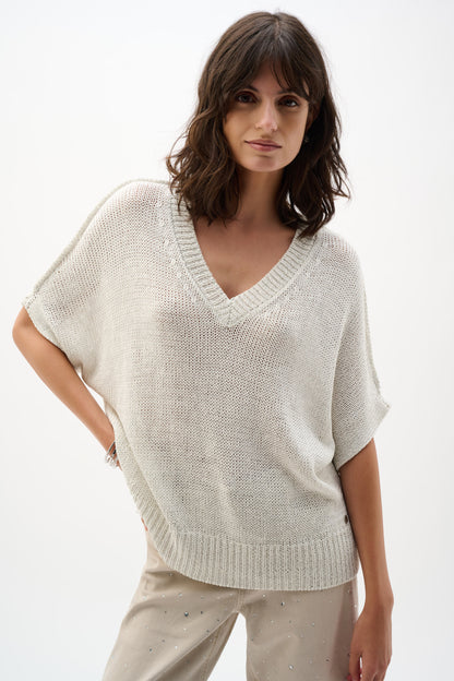 Joseph Ribkoff Relaxed Knit Sweater - Vanilla