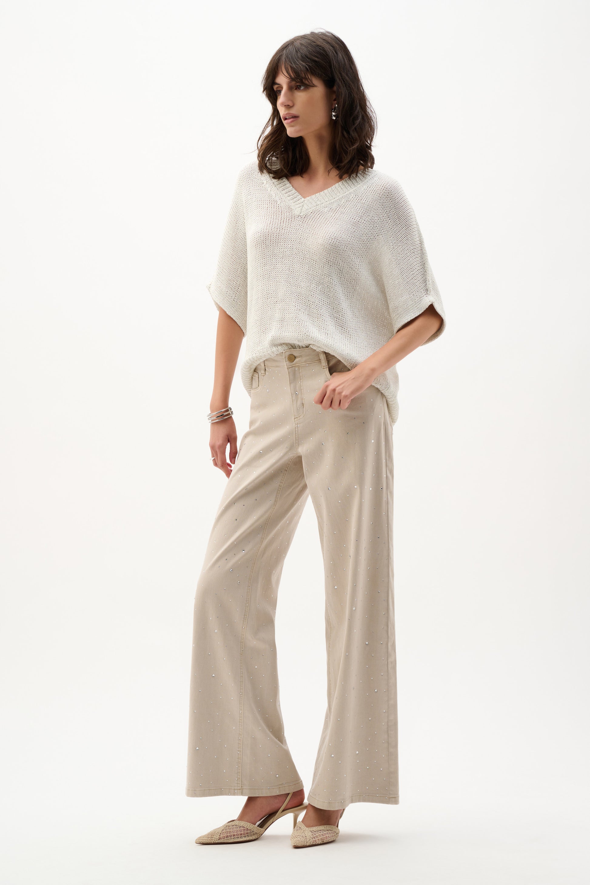 Joseph Ribkoff Relaxed Knit Sweater - Vanilla