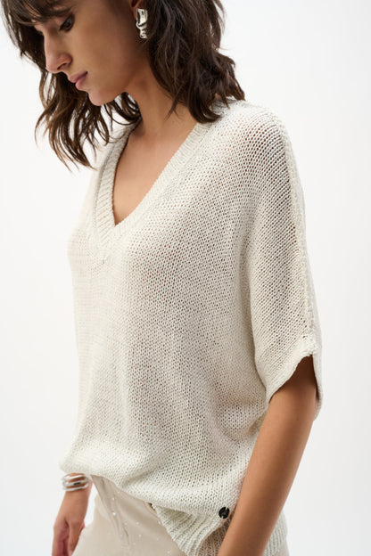 Joseph Ribkoff Relaxed Knit Sweater - Vanilla