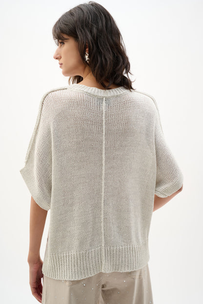 Joseph Ribkoff Relaxed Knit Sweater - Vanilla
