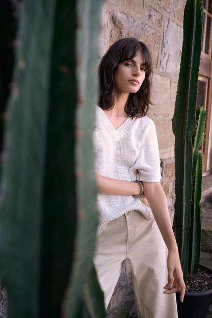 Joseph Ribkoff Relaxed Knit Sweater - Vanilla
