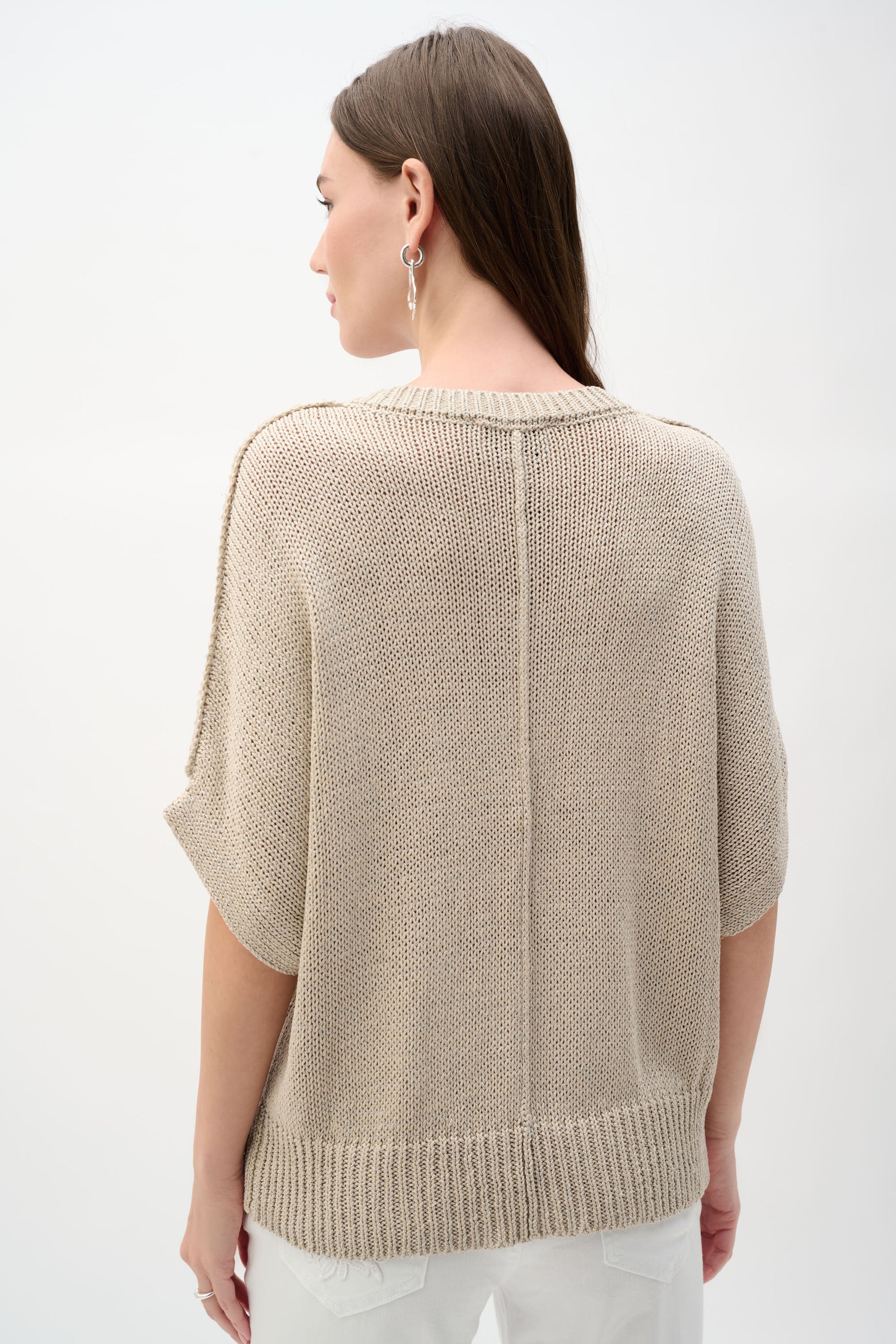 Joseph Ribkoff Relaxed Knit Lurex Sweater Moonstone
