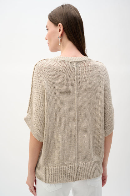 Joseph Ribkoff Relaxed Knit Lurex Sweater Moonstone