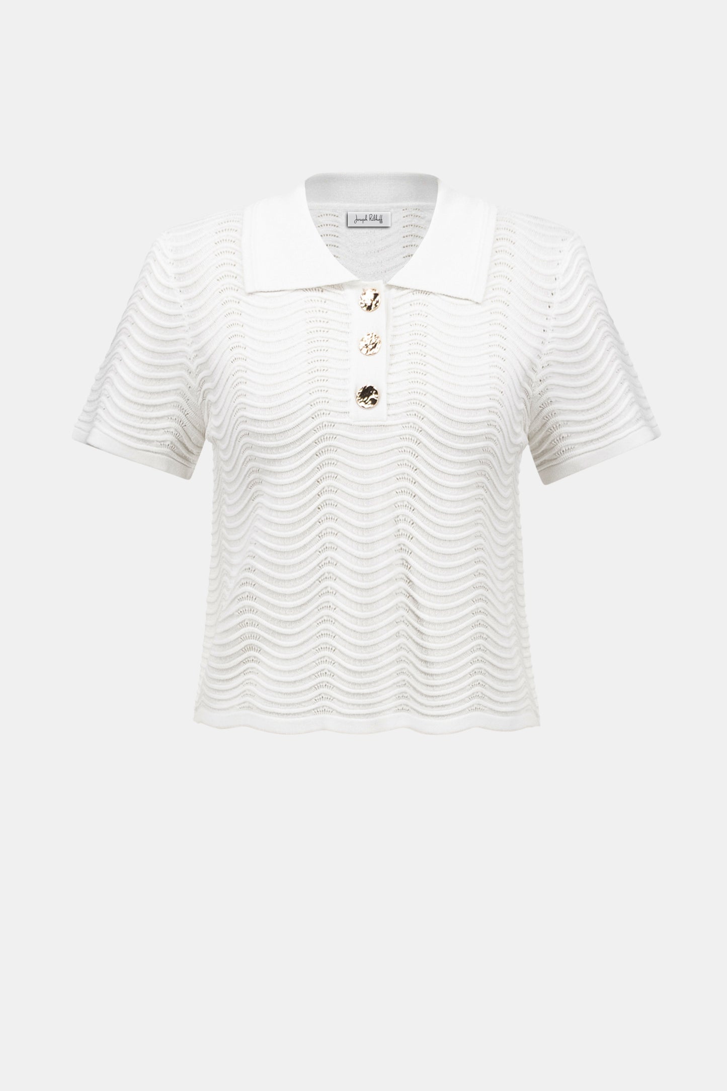 Joseph Ribkoff Textured Short Sleeve Sweater Vanilla