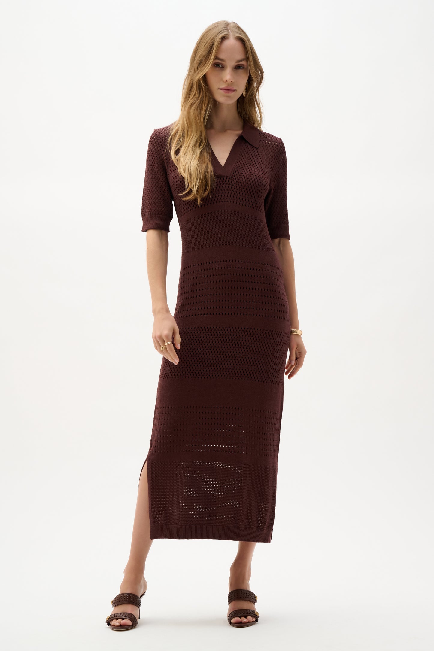 Joseph Ribkoff Sweater Knit Dress Mahogany