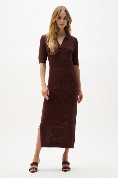 Joseph Ribkoff Sweater Knit Dress Mahogany
