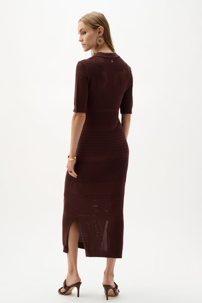 Joseph Ribkoff Sweater Knit Dress Mahogany