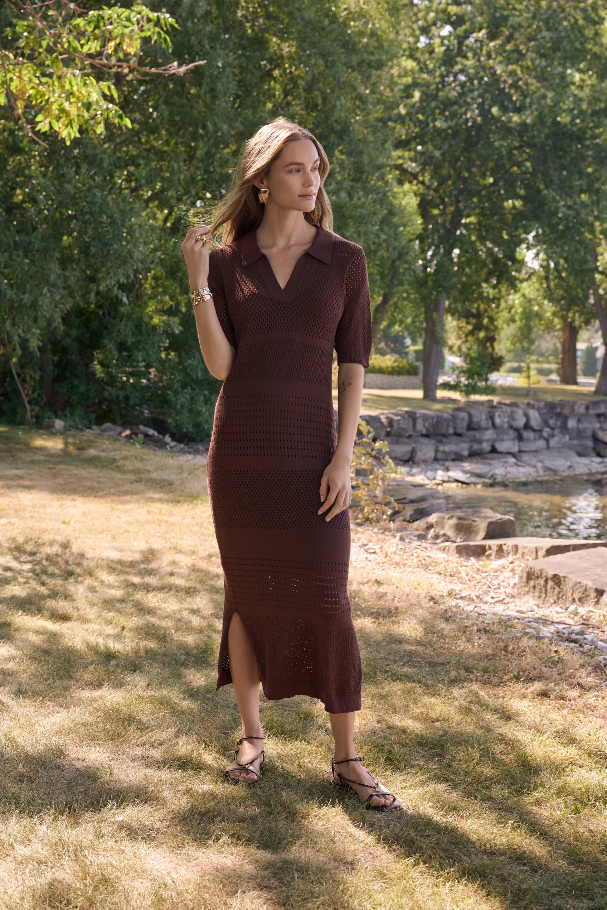 Joseph Ribkoff Sweater Knit Dress Mahogany