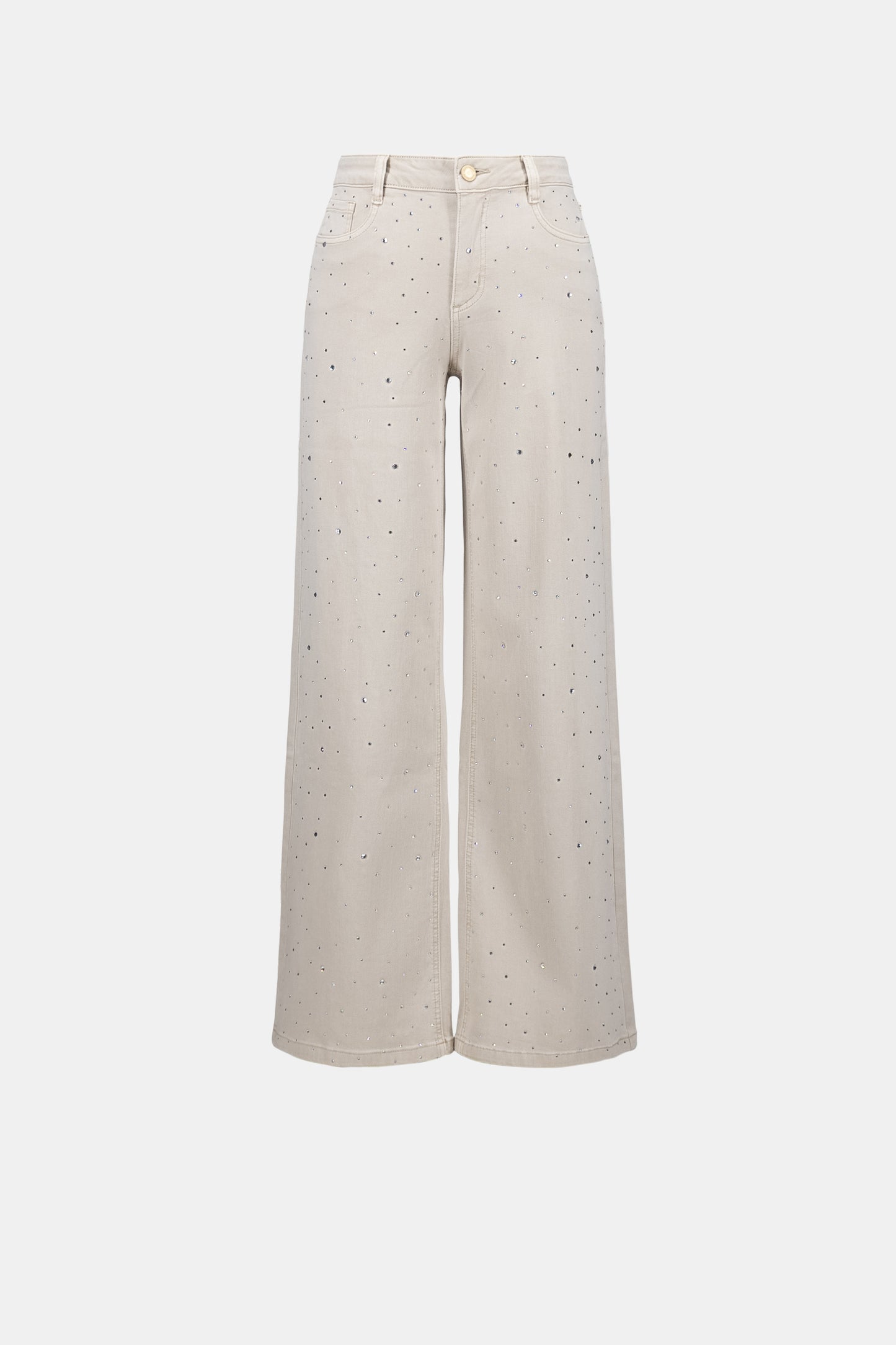 Joseph Ribkoff Wide Leg Rhinestones Jeans Moonstone