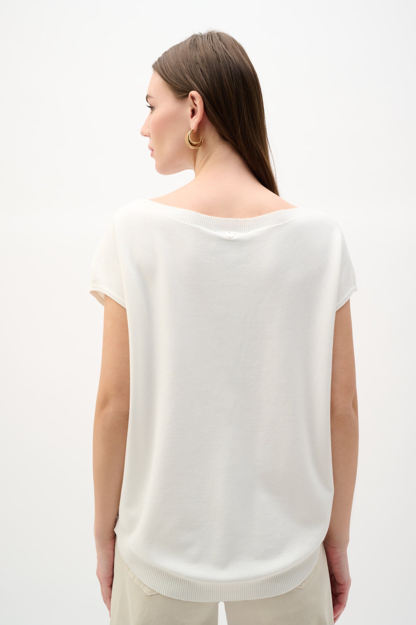 Joseph Ribkoff Embroidered Flowers Knit Top Vanilla