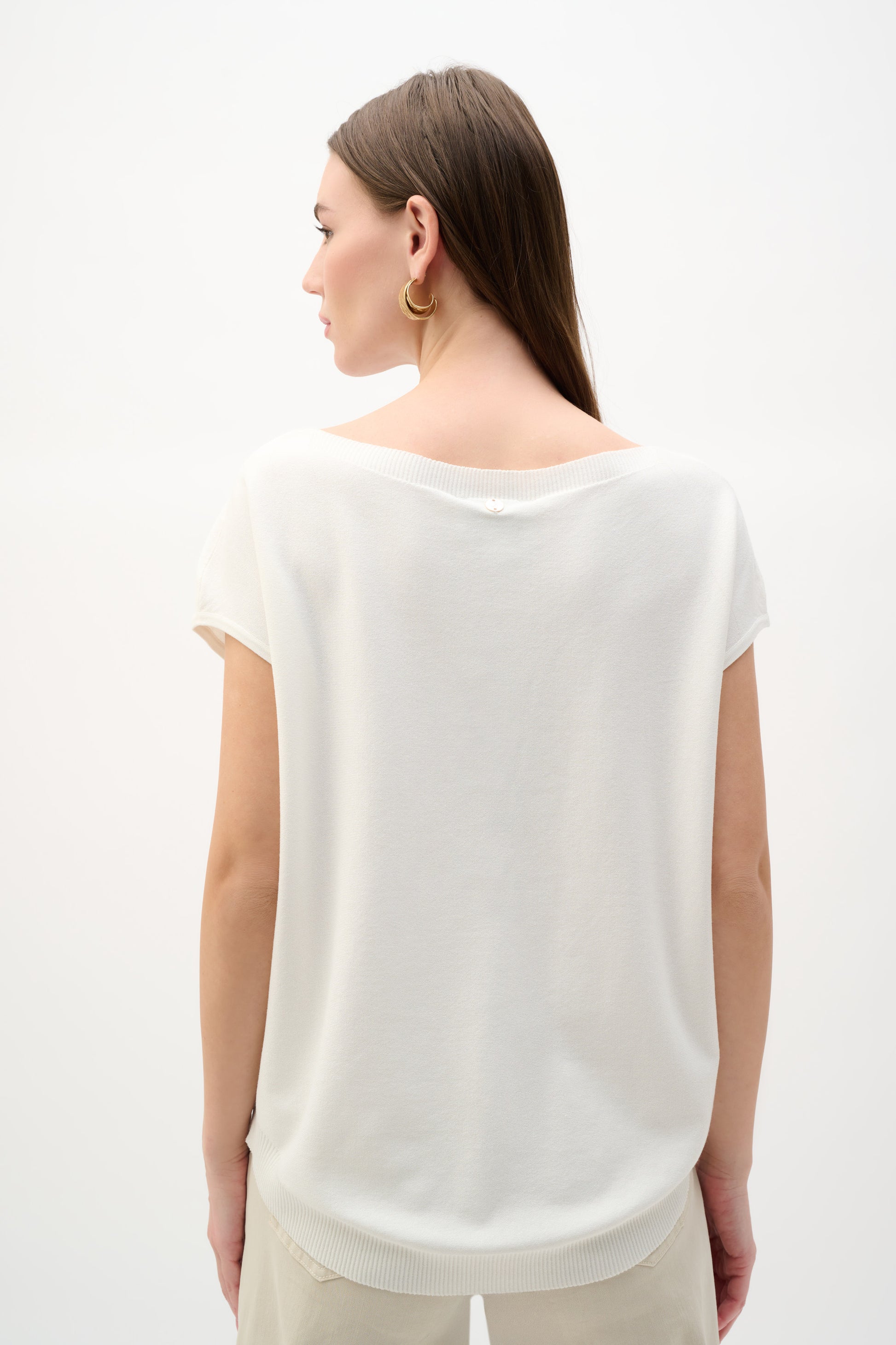 Joseph Ribkoff Embroidered Flowers Knit Top Vanilla