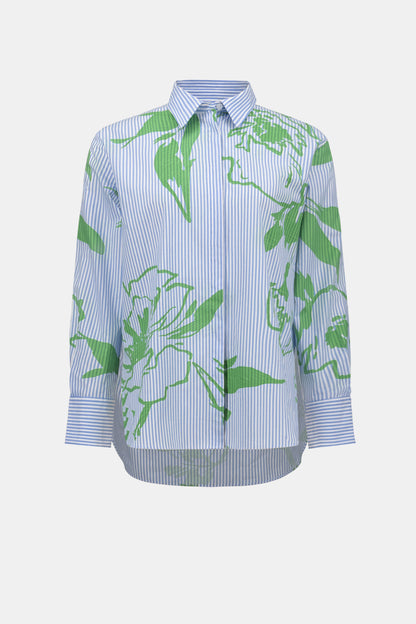 Joseph Ribkoff Stripe Floral Boxy Blouse Vanilla/Multi