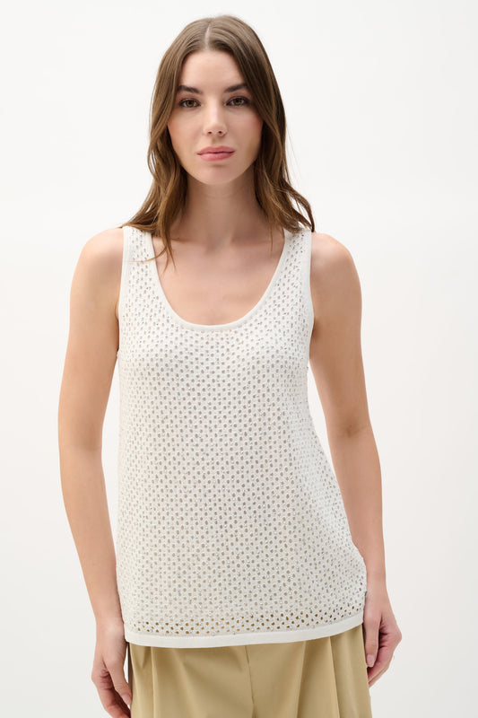 Joseph Ribkoff Embellished Knit Camisole -Vanilla