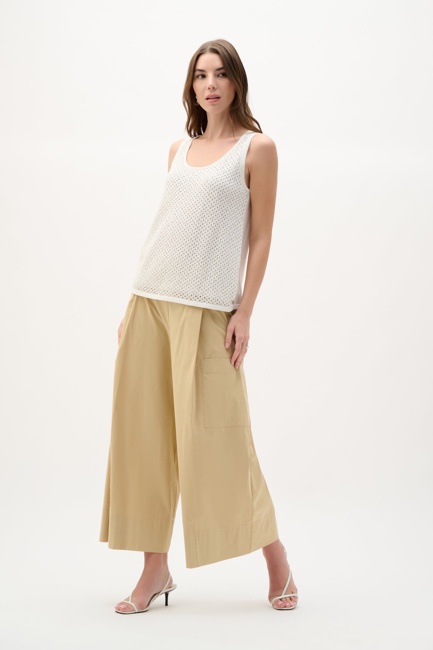 Joseph Ribkoff Embellished Knit Camisole -Vanilla