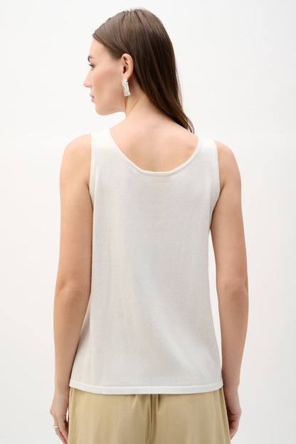 Joseph Ribkoff Embellished Knit Camisole -Vanilla