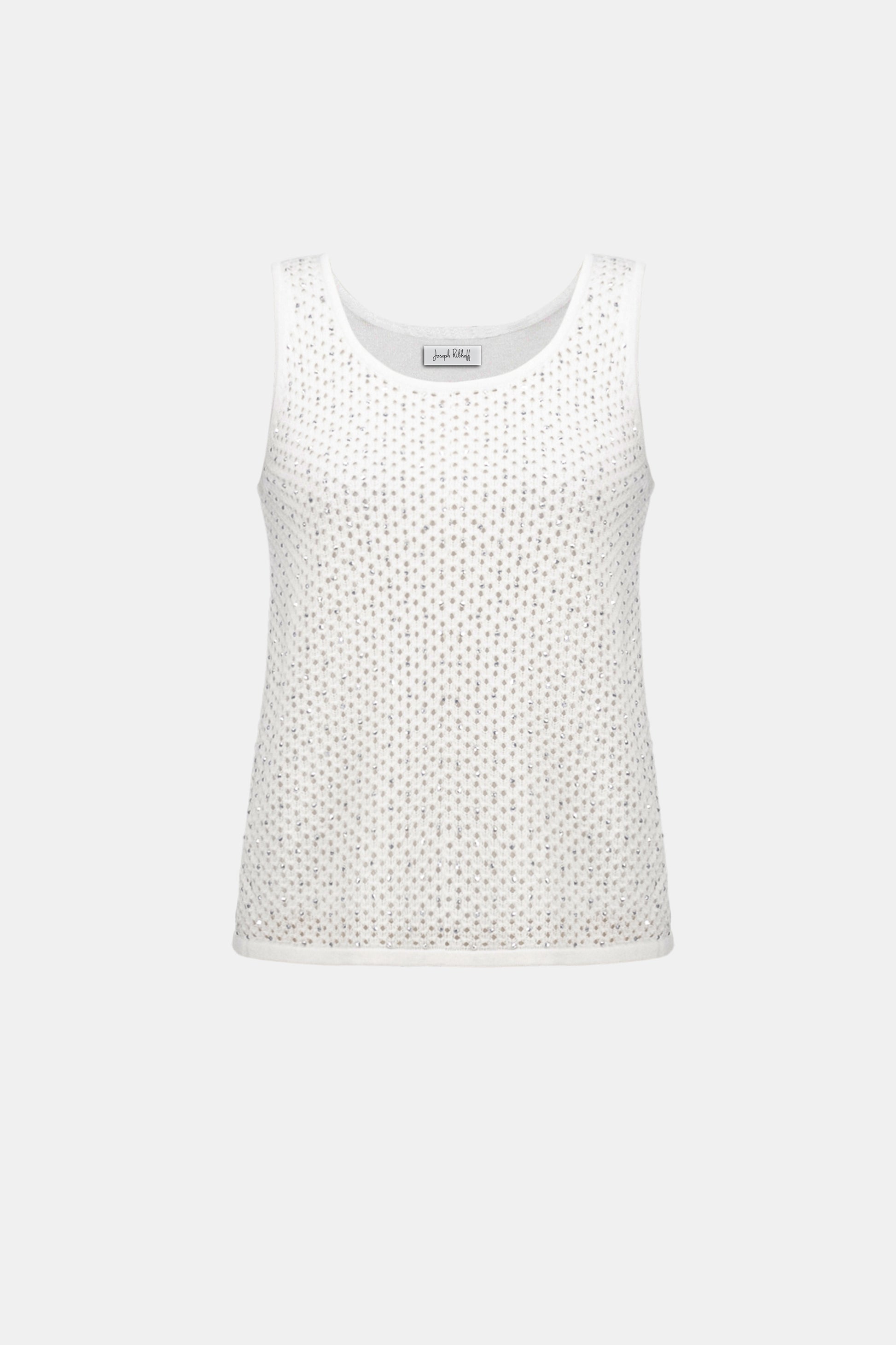 Joseph Ribkoff Embellished Knit Camisole -Vanilla