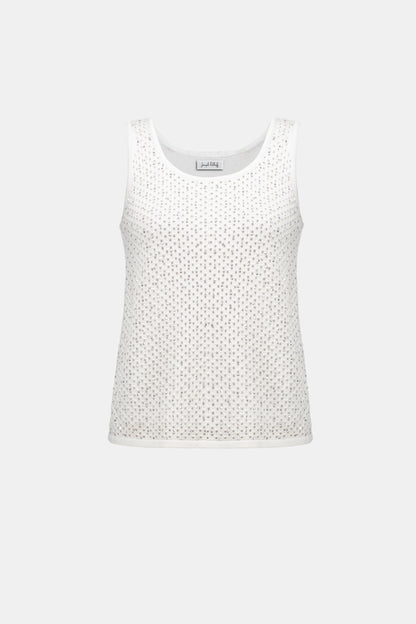 Joseph Ribkoff Embellished Knit Camisole -Vanilla
