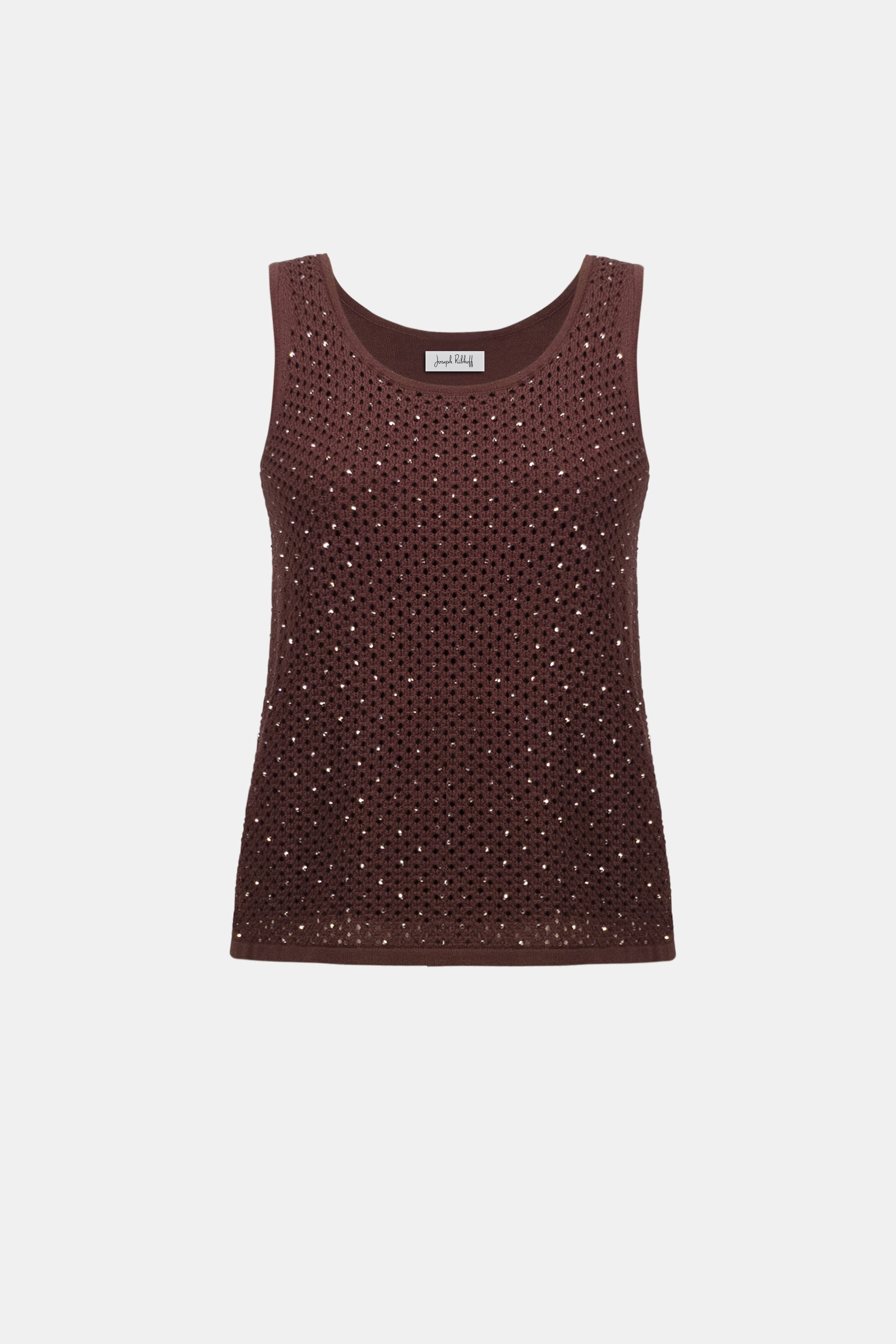 Joseph Ribkoff Embellished Knit Camisole -Mahogany