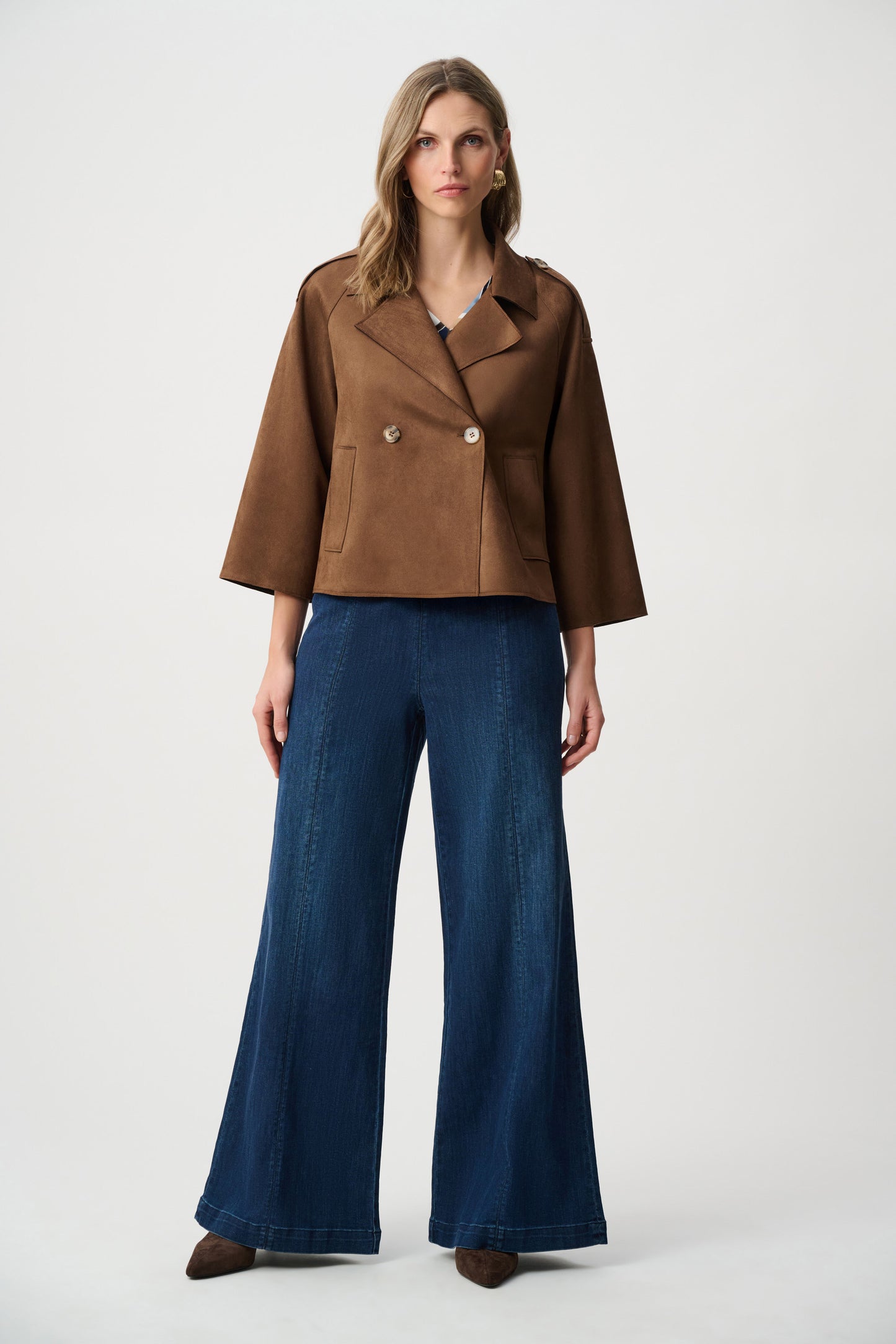 Joseph Ribkoff Suede Jacket - Brown