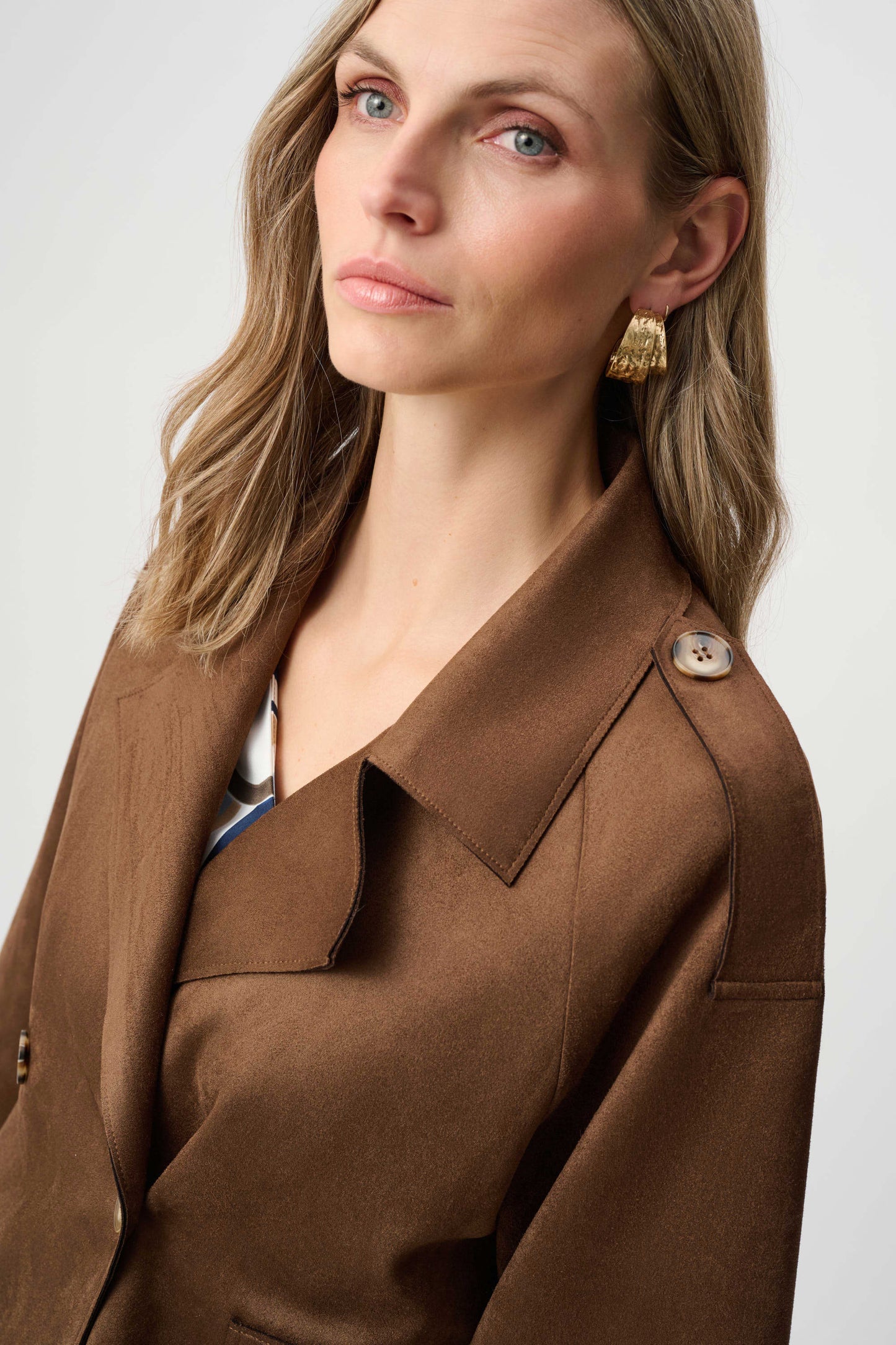 Joseph Ribkoff Suede Jacket - Brown