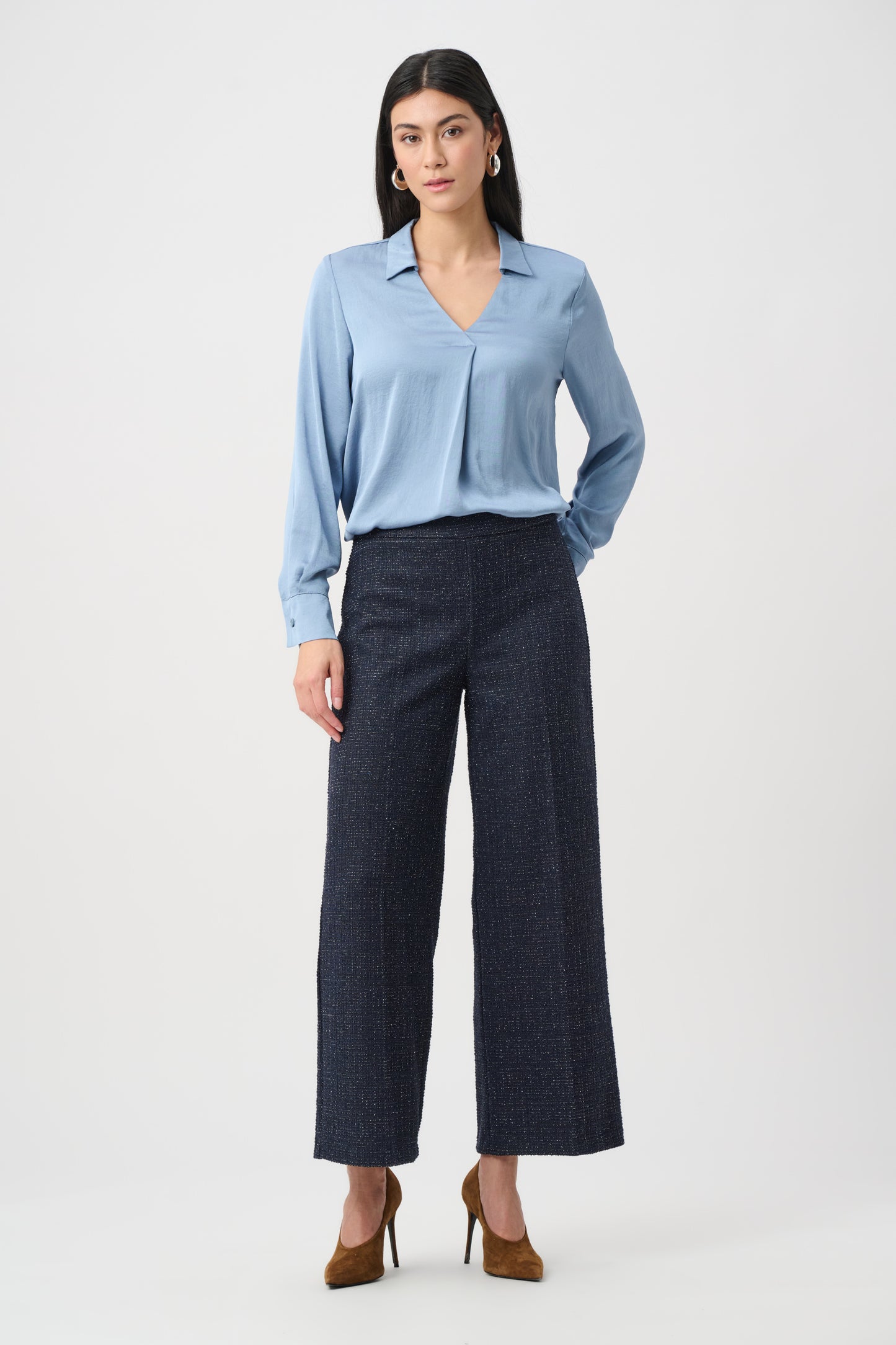 Joseph Ribkoff Shirt-Collar Tunic Chambray