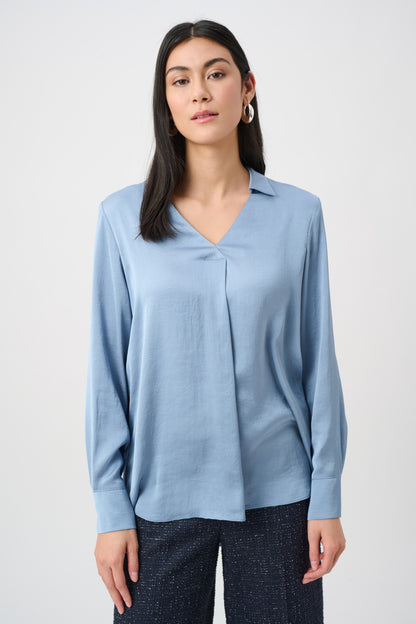 Joseph Ribkoff Shirt-Collar Tunic Chambray